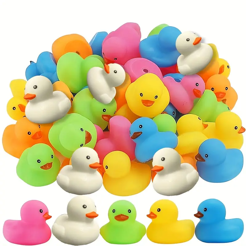 8 Pieces Multicolor Lovely Ducks Baby Bath Small Toys