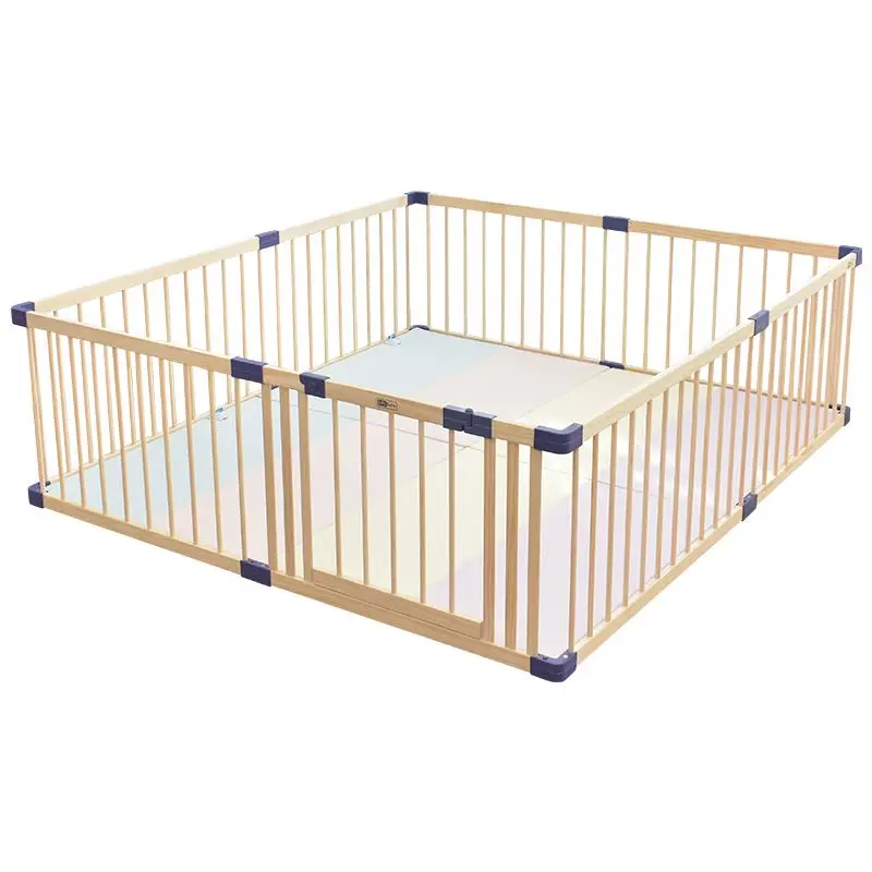 Wooden Playpen With Gate 180X180 cm - white connector