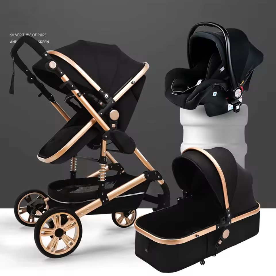 3 In1 Baby Stroller High Landscape With Car Seat Folding For 0-3 Years 
