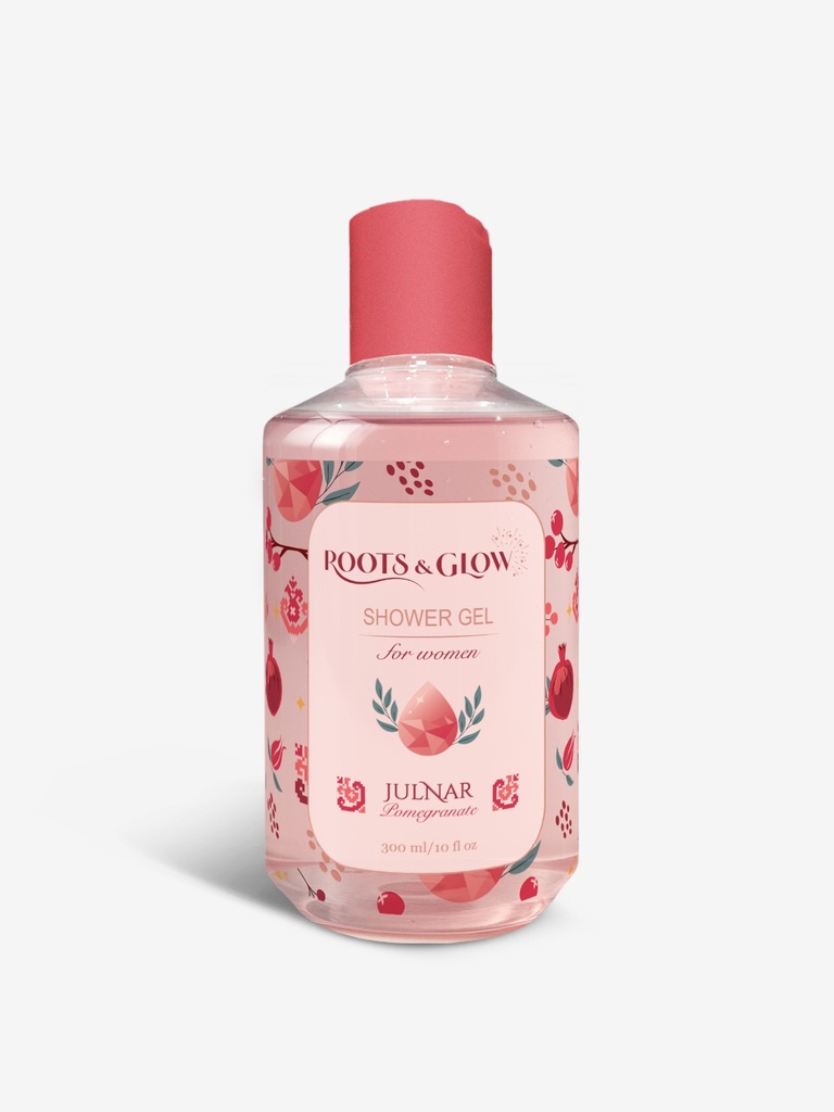 Roots & Glow Women’s Shower Gel 350ml Refreshing Cleanse & Nourishing Glow Luxurious daily shower gel inspired by the beauty of blooming pomegranates. 