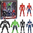  Avengers Action Super Hero Figures 8-Pack with Iron Man, Hulk, Captain America, Venom, Thor, Spider Man, Black Panther - Marvel Toys Gift Set for Kids Ages 4+ (Multi Colors)