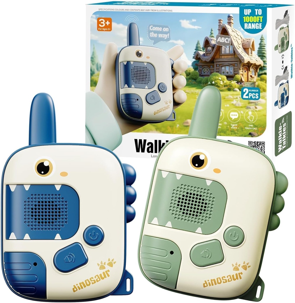 Dinosaur Walkie Talkie Toys 2 Pack, Long Range Walkie Talkies for Kids, Outdoor Camping Toys & Games, Birthday Gifts For Boys And Girls.