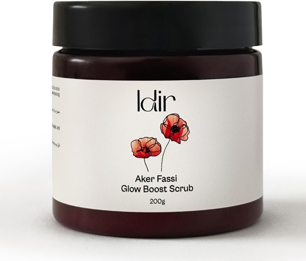 IDIR Aker Fassi Body Scrub and Face Scrub | with Argan Essential Oil and Sweet Almond Oil | Dull Skin – Brightening Formula - Deep Exfoliating Scrub Enriched with Vitamin E and Antioxidants