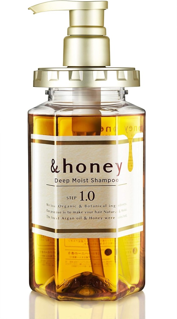 &honey Shampoo Deep Moist 1.0 Organic Hair and Scalp Care for Intense Cleansing and Hydration - Moisture-Enhancing Wash and Protection - Ideal for Straight, Curly, Curl, Frizzy, Treated, Color