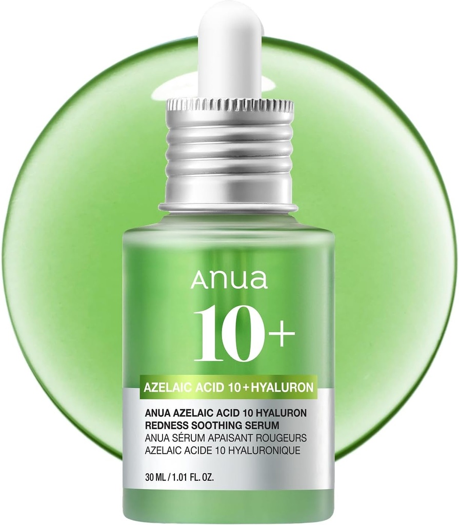 Anua Azelaic Acid 10 Hyaluro Redness Soothing Serum, Facial Serum for Sensitive skin, Hyaluronic Acid, Niacinamide, Spot Care, Natural Color, Vegan, Korean Skincare (30ml/ 1.01 fl oz.) 