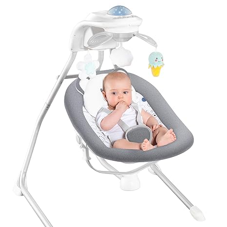 Soft Electric Musical Vibrating Bouncer, Swing, and Rocking Chair with Rotating Light Toys