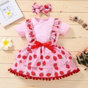 2 Pcs Party Dress Baby Kids 0-18M Outfits Toddler,little Girls Summer Clothes Sets Children Fashion Bodysuit H