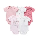 Baby Girl 100% Organic Cotton Baby Unisex Baby Bodysuits, 5-Pack Short Sleeve
