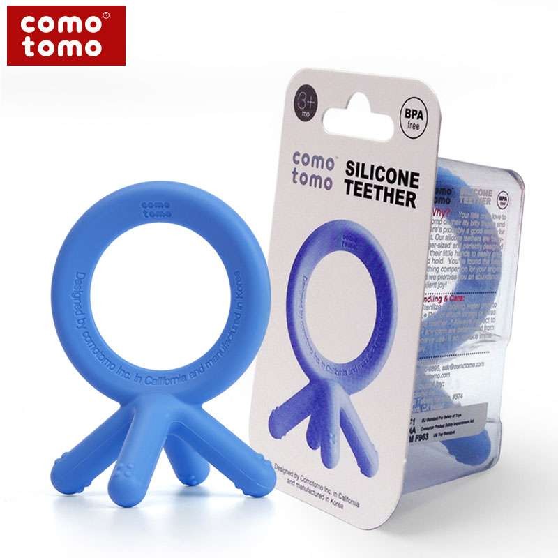 Comotomo Silicone Baby Teether Blue