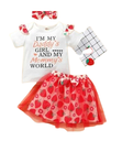 Newborn Baby Girls Skirt Set Daddys Girl Mommys World Romper Tutu Skirt Headband Outfit Clothes