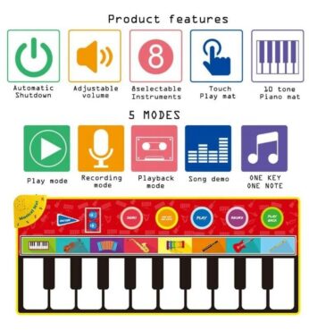 Piano Musical Mat Keyboard Playmats Kids Musical Piano Mats Musical Instrument Sounds