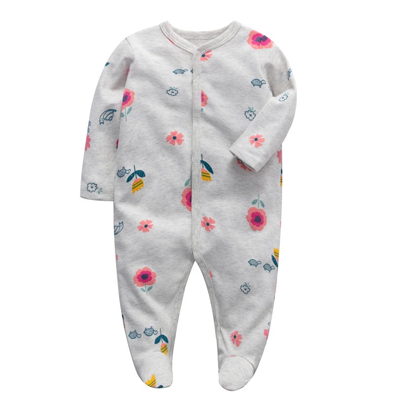 Baby Girl Allover Cartoon printed Footed Sleep Jumpsuit 12-18