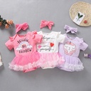 Baby Girls Rompers Short Sleeve Infant Jumpsuit