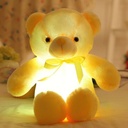 Glow Teddy Bear with Bow-tie Stuffed Animal Light Up Plush Toys Gift for Kids Boys Girls