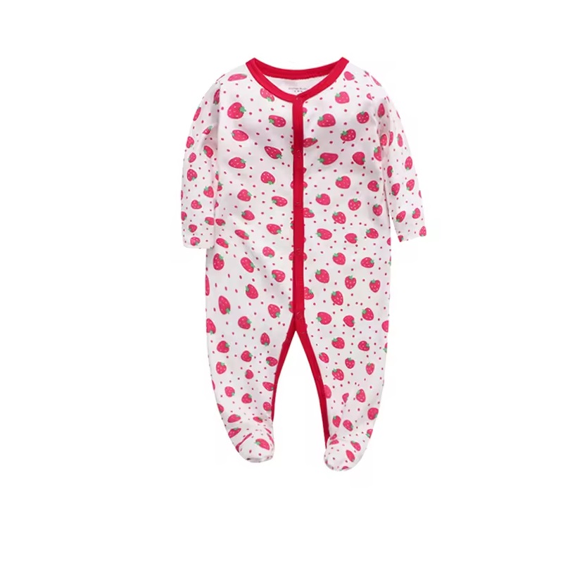 Baby Girl Allover Cartoon printed Footed Sleep Jumpsuit